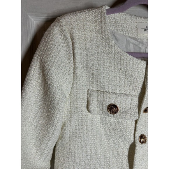 ZUOLAILIN Women’s Tweed Short Blazer Jacket Size M - Picture 2 of 8